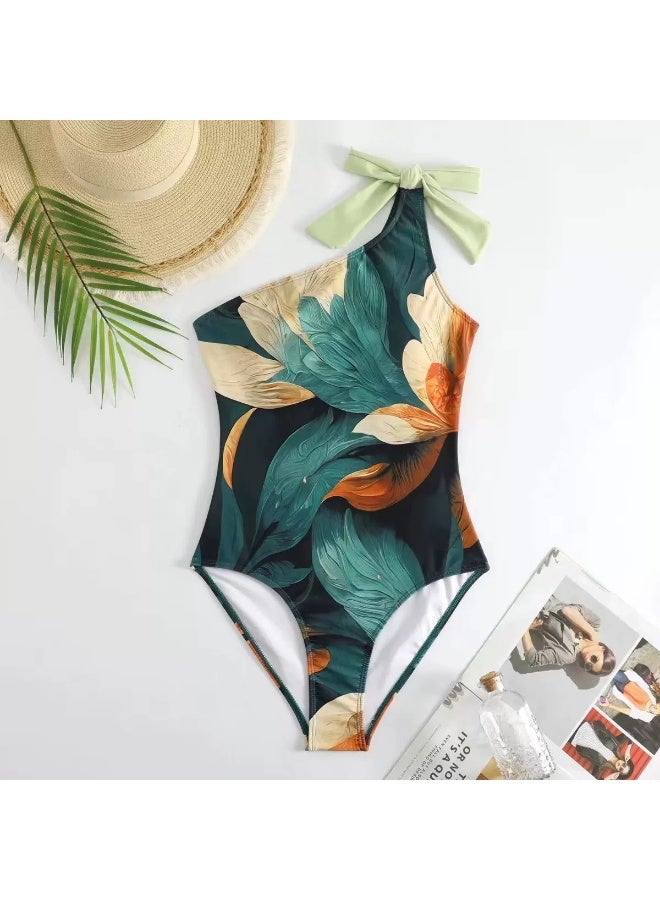 طقم سباحة نسائي من قطعتين مع غطاء للشاطئ، ملابس سباحة نسائية مع تنورة تغطية - Image 2